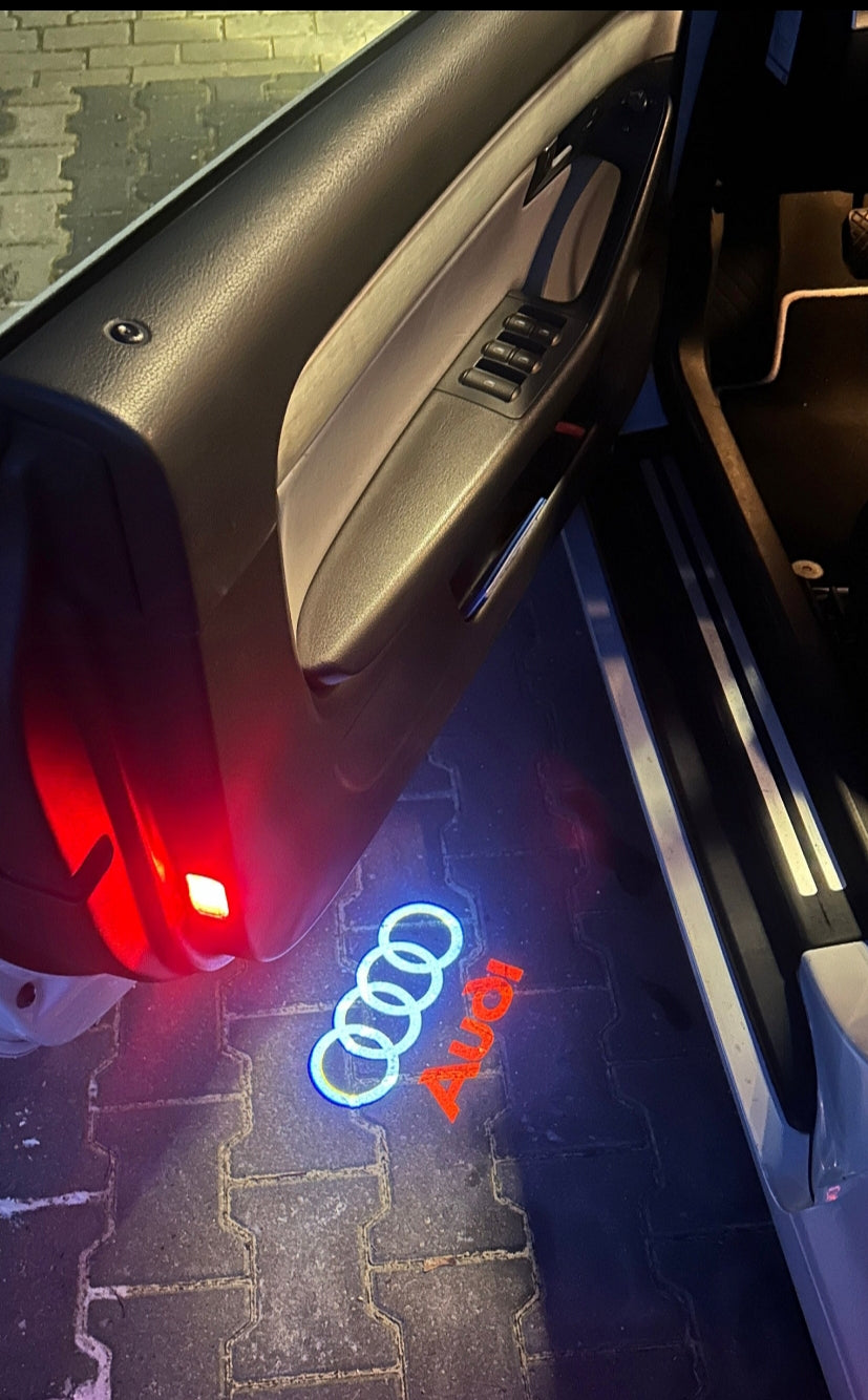 2x Projecteurs de porte Led compatible pour AUDI (Red) (PLUG&PLAY)