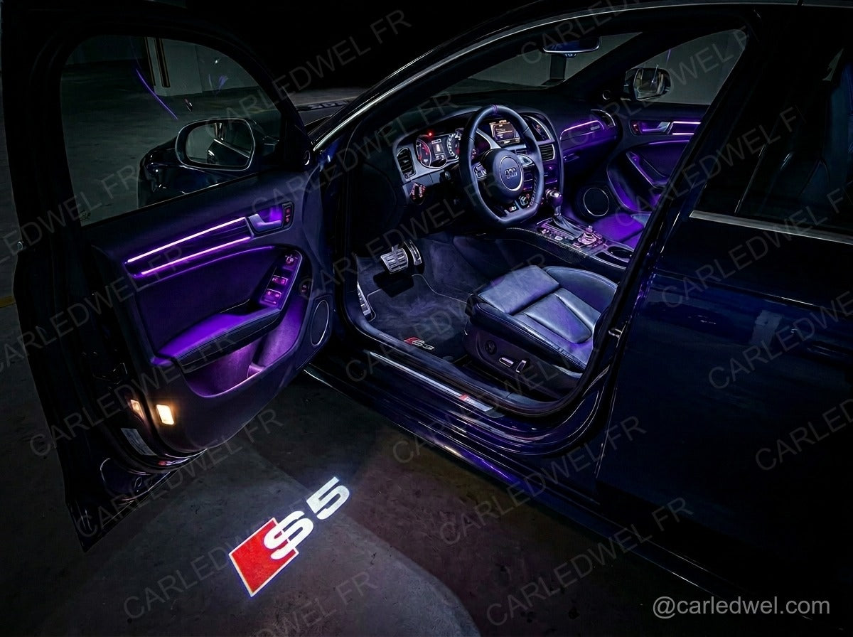 2 Projecteurs de porte LED AUDI S5 – Logo lumineux Plug&Play