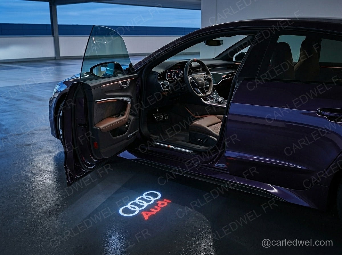 2 Projecteurs de porte Audi Sport Red – Logo lumineux Plug&Play