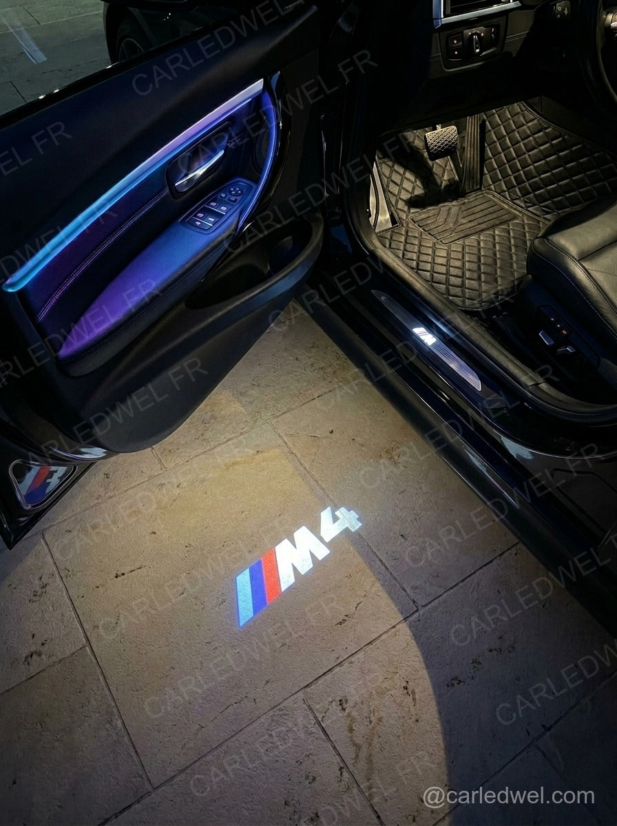2 Projecteurs de porte LED BMW M4 – Logo lumineux Plug&Play