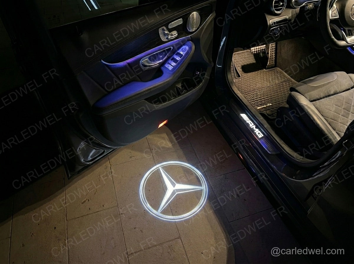 2 Projecteurs de porte LED Mercedes Étoile – Logo lumineux Plug&Play