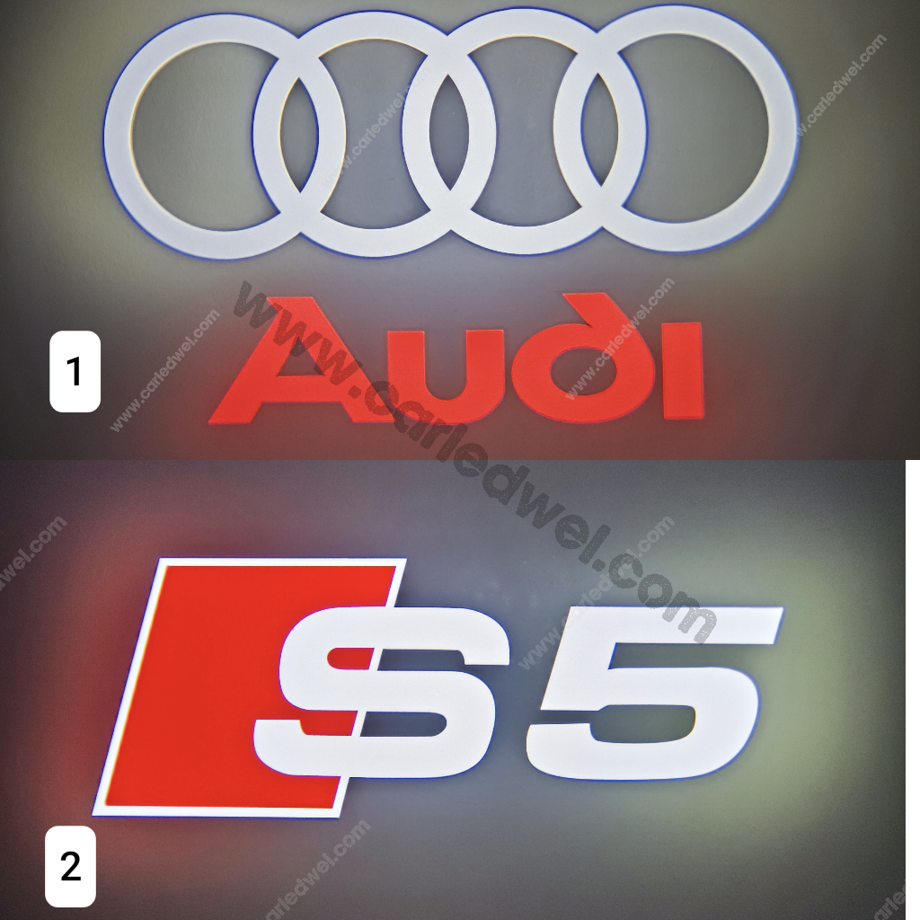 2x Projecteurs de porte Dynamic Led compatible pour AUDI S3, S4, S5, S6, S7, S8 (PLUG&PLAY)