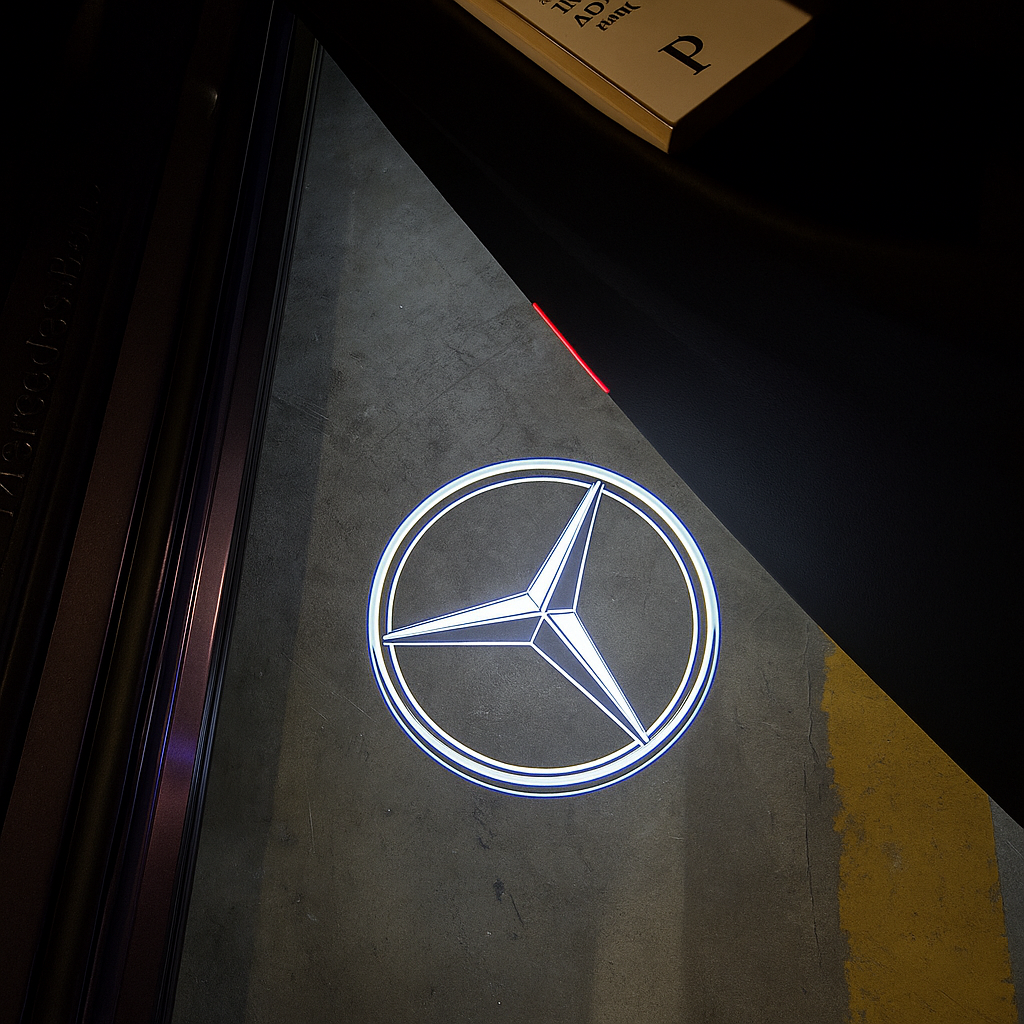2x Projecteurs de porte Led compatible pour Mercedes Star (PLUG&PLAY)