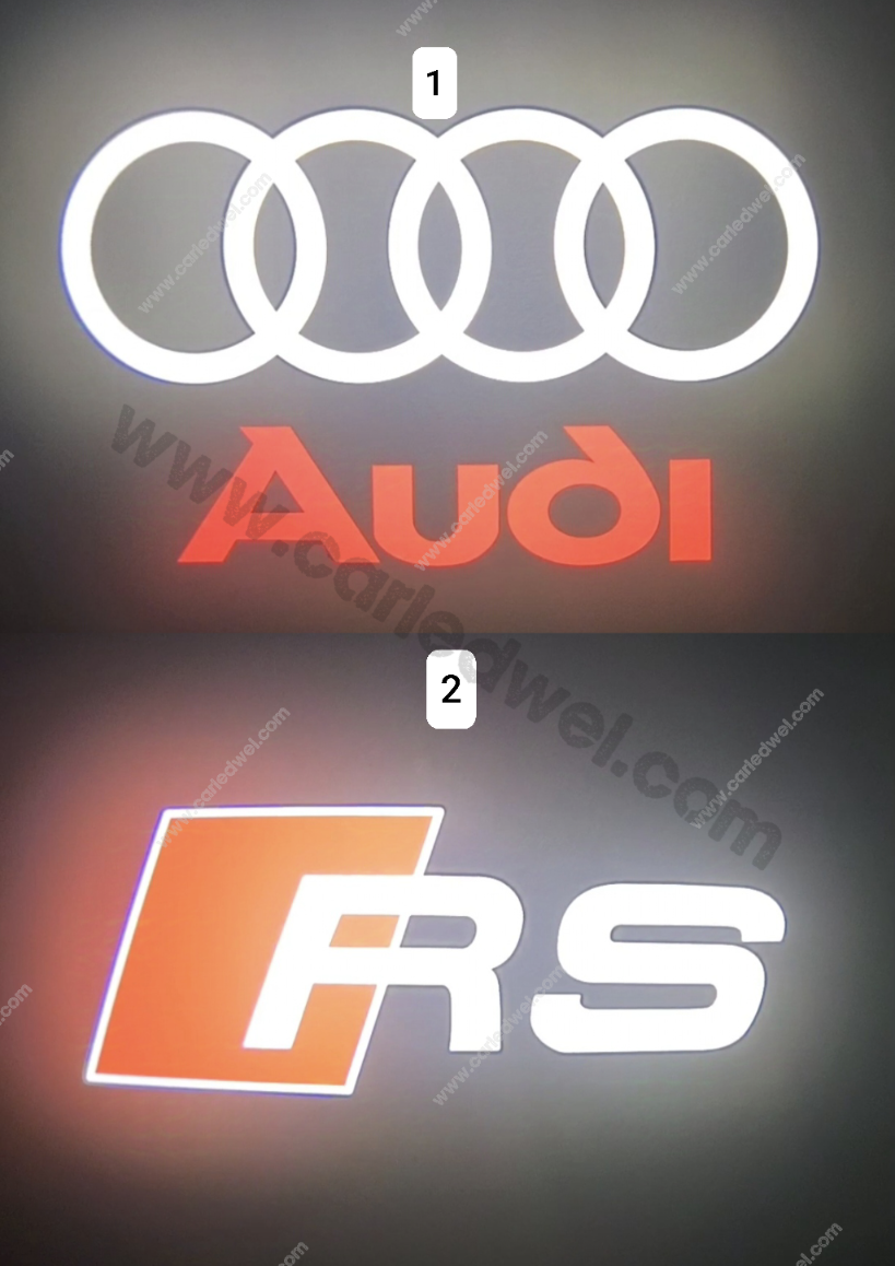 2x Projecteurs de porte Dynamic Led compatible pour AUDI RS, RS3, RS4, RS5, RS6, RS7, RSQ8 (PLUG&PLAY)