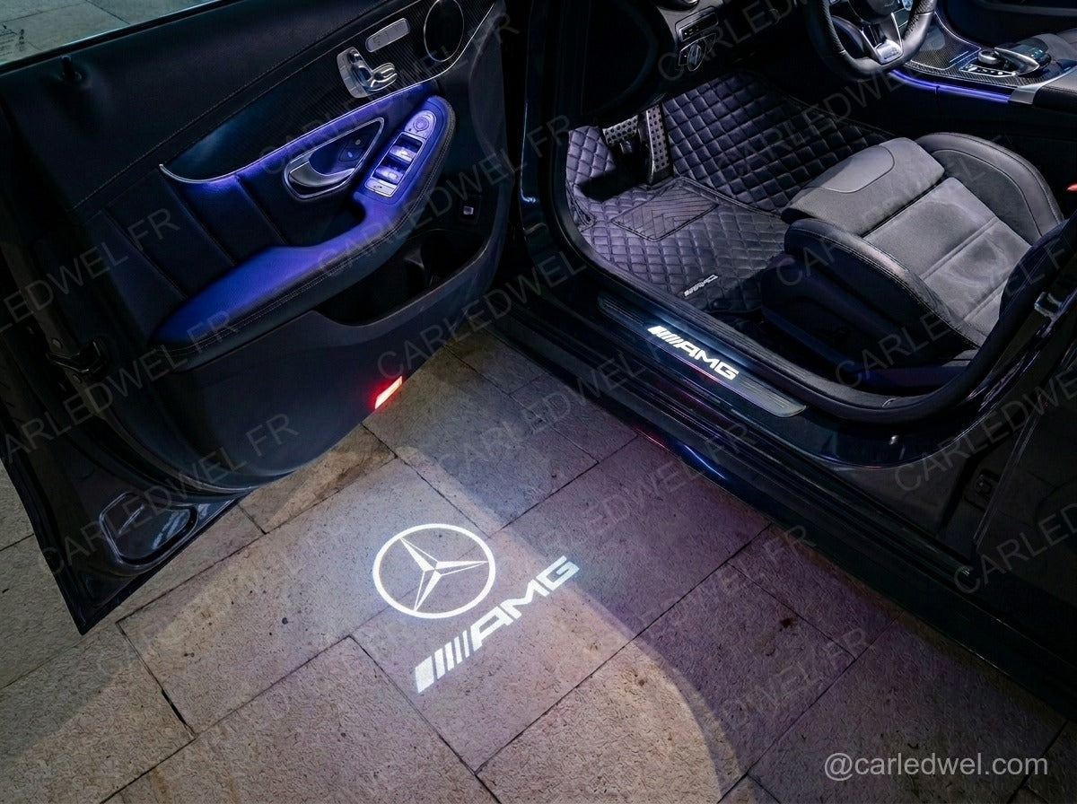 2 Projecteurs de porte Mercedes AMG – Logo lumineux Plug&Play