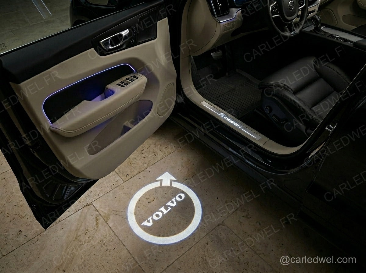 2 Projecteurs de porte LED Volvo – Logo lumineux Plug&Play