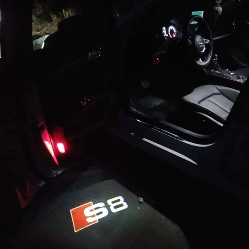 2x Projecteurs de porte Led compatible pour AUDI S8 (PLUG&PLAY)