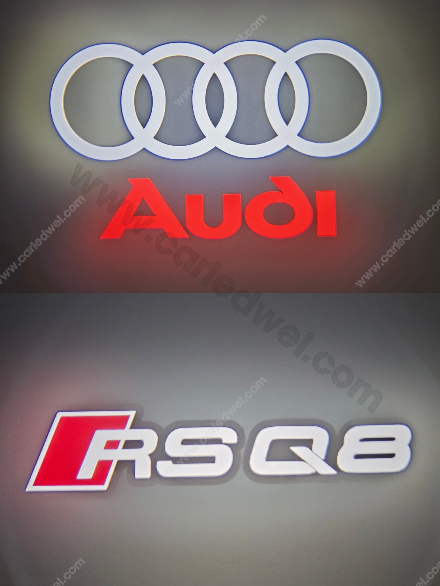 2x Projecteurs de porte Dynamic Led compatible pour AUDI RS, RS3, RS4, RS5, RS6, RS7, RSQ8 (PLUG&PLAY)