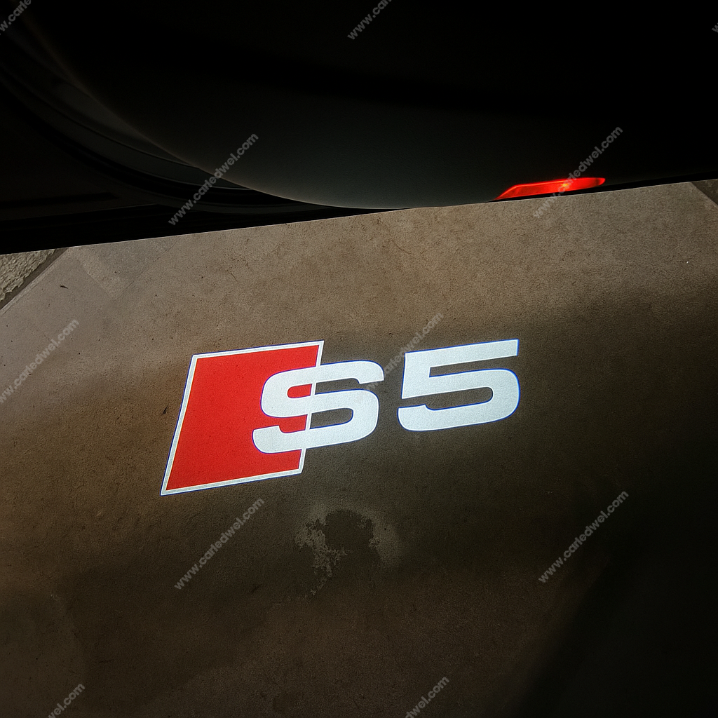 2x Projecteurs de porte Led compatible pour AUDI S5 (PLUG&PLAY)