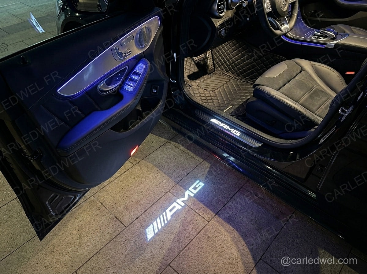 2 Projecteurs de porte LED Mercedes AMG – Texte lumineux Plug&Play