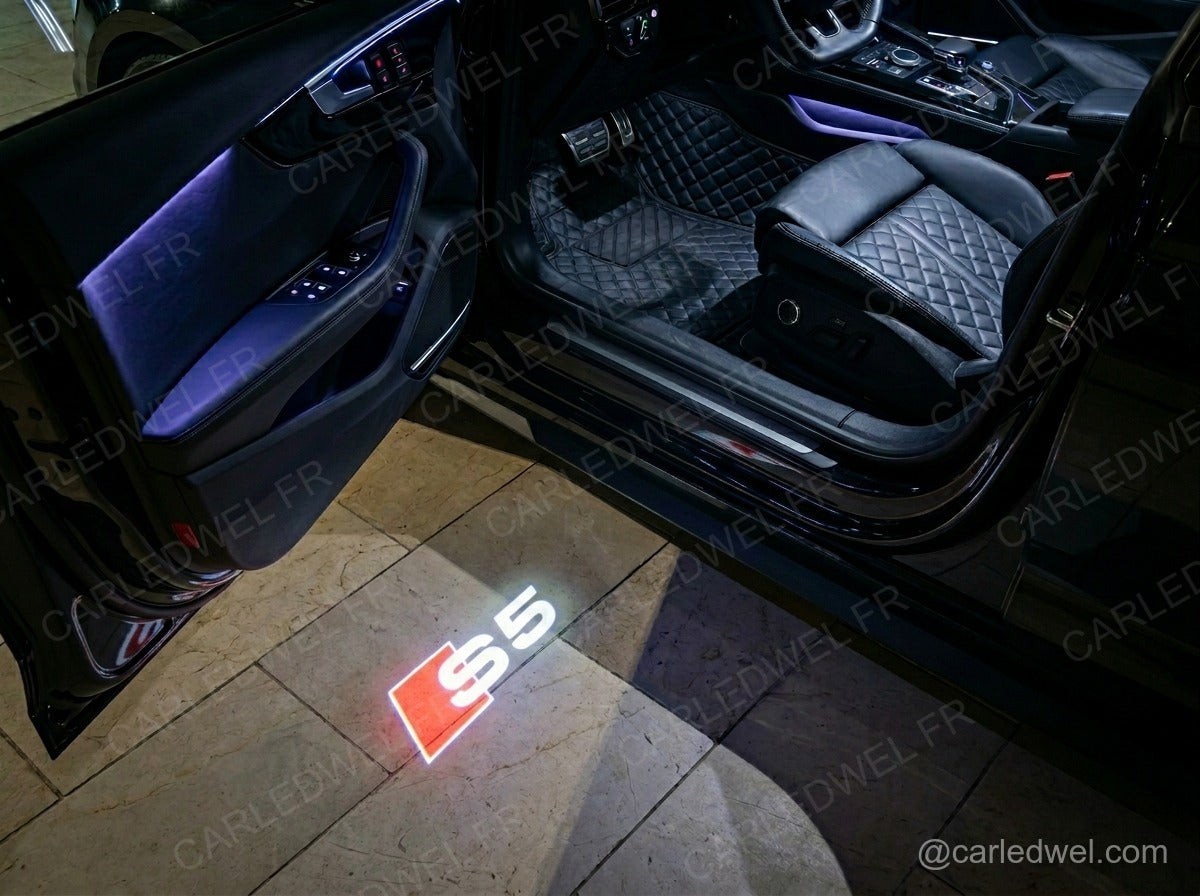 2 Projecteurs de porte LED AUDI S5 – Logo lumineux Plug&Play