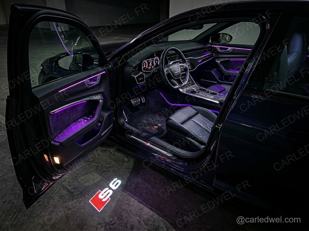 2 Projecteurs de porte LED AUDI S6 – Logo lumineux Plug&Play