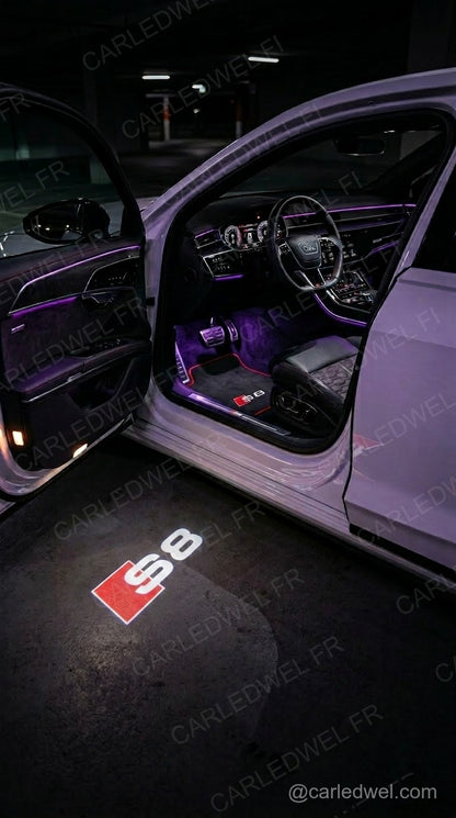2 Projecteurs de porte LED AUDI S8 – Logo lumineux Plug&Play