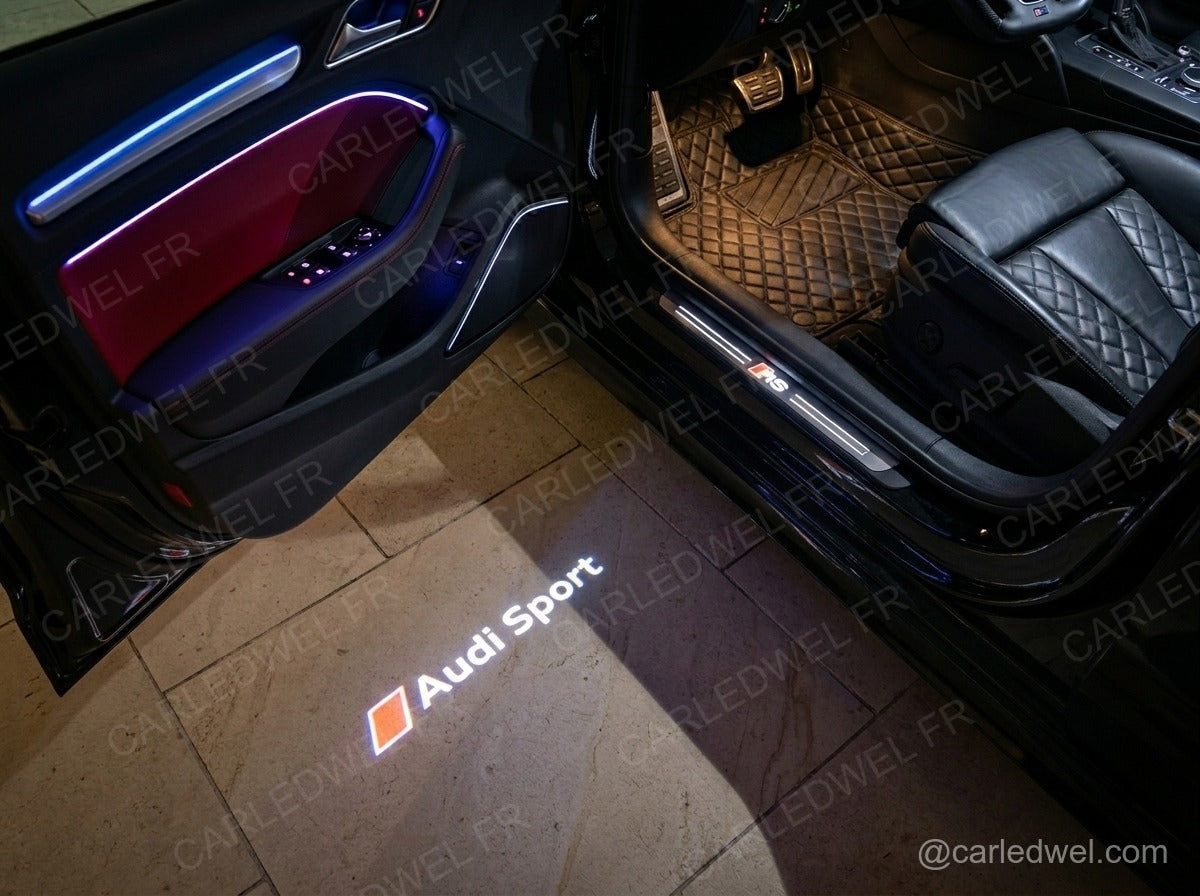2 Projecteurs de porte LED AUDI Sport – Logo lumineux Plug&Play