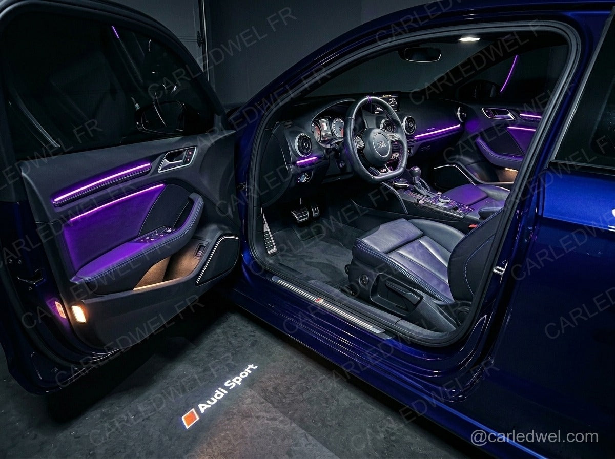 2 Projecteurs de porte LED AUDI Sport – Logo lumineux Plug&Play