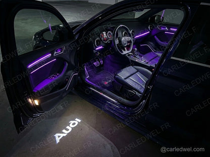 2 Projecteurs de porte LED AUDI – Logo 4 Anneaux lumineux Plug&Play