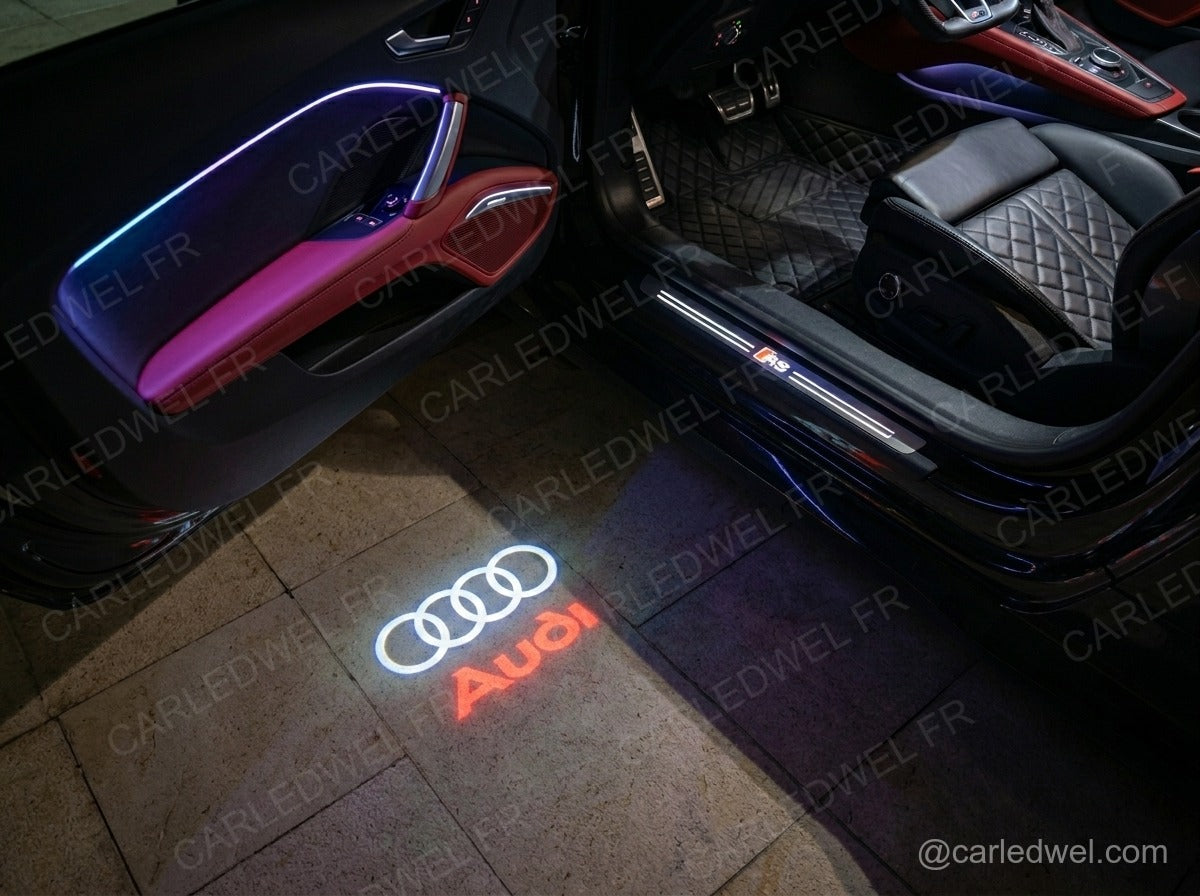 2 Projecteurs de porte Audi Sport Red – Logo lumineux Plug&Play
