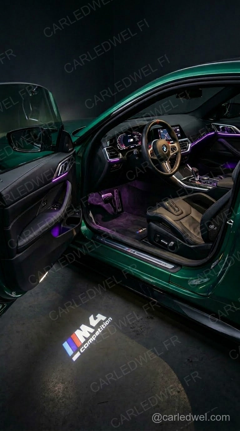 2 Projecteurs de porte LED BMW M4 Competition – Logo lumineux Plug&Play