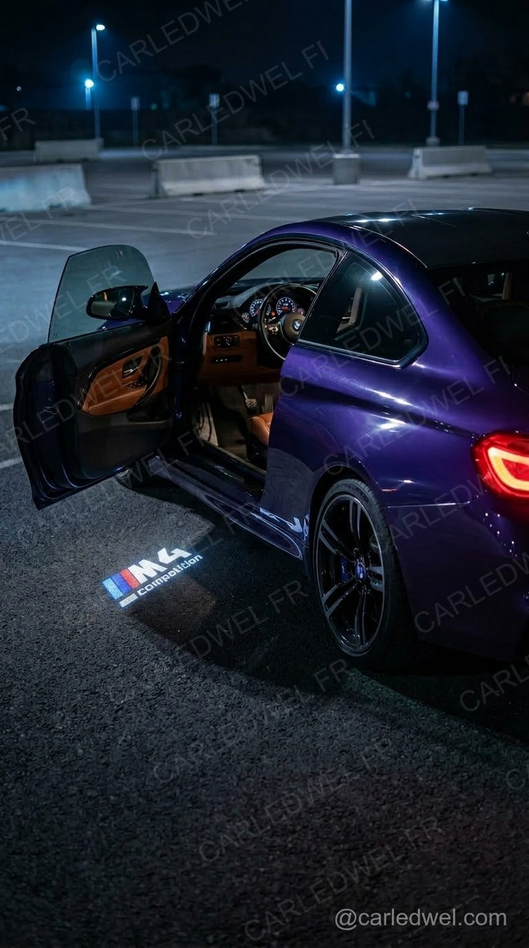 2 Projecteurs de porte LED BMW M4 Competition – Logo lumineux Plug&Play