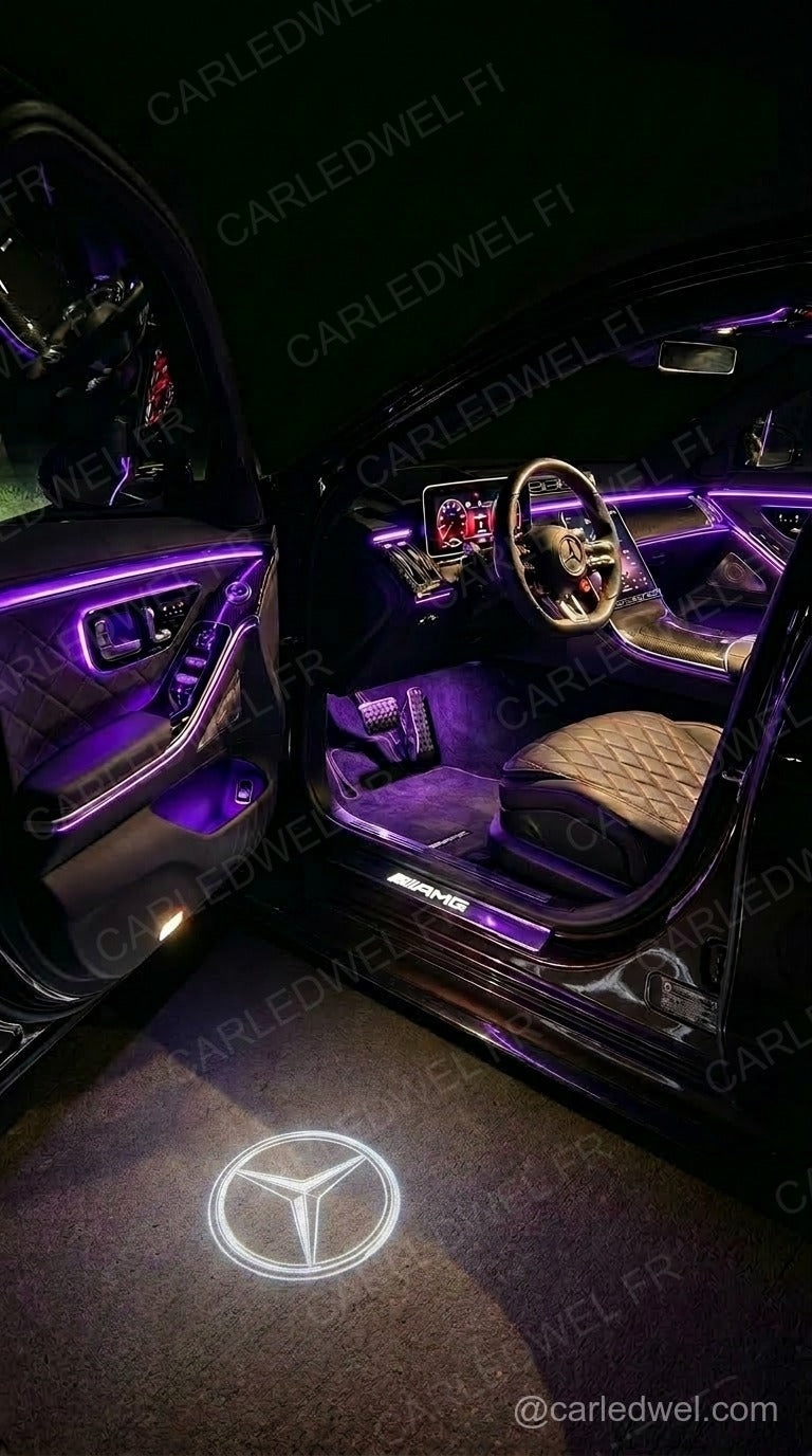2 Projecteurs de porte LED Mercedes Étoile – Logo lumineux Plug&Play