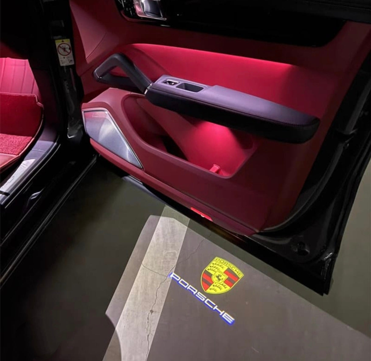 2x Projecteurs de porte LED Dynamic compatible pour PORSCHE (shield) & Cayenne (PLUG&PLAY)