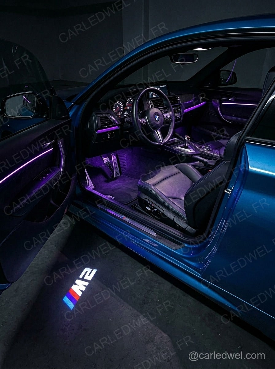 2 Projecteurs de porte LED BMW M2 – Logo lumineux Plug&Play