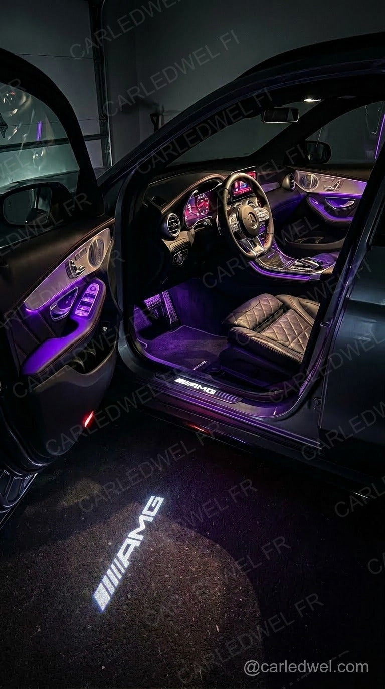 2 Projecteurs de porte LED Mercedes AMG – Texte lumineux Plug&Play