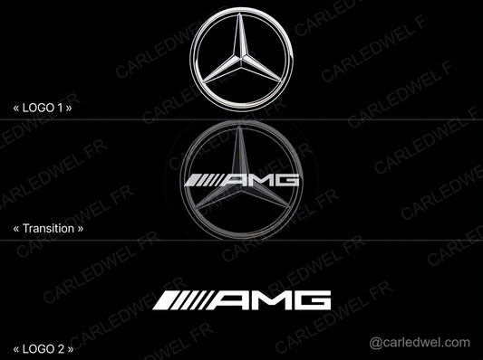 2 Projecteurs de porte LED Dynamic Mercedes Star AMG – Logo animé Plug&Play