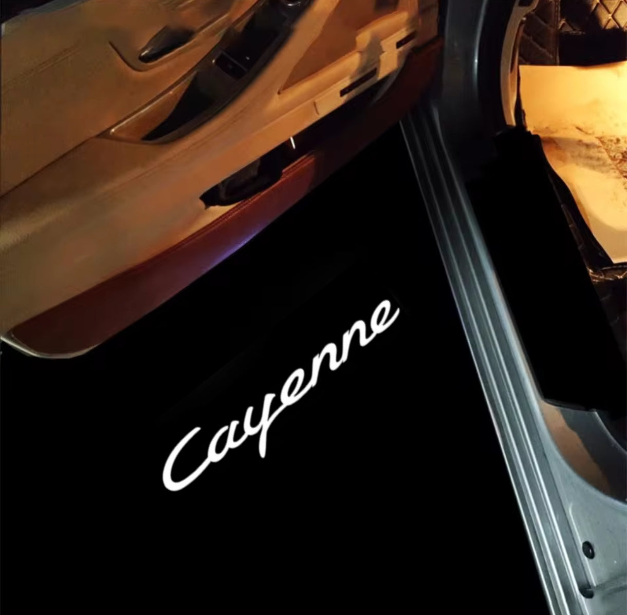 2x Projecteurs de porte LED Dynamic compatible pour PORSCHE (shield) & Cayenne (PLUG&PLAY)