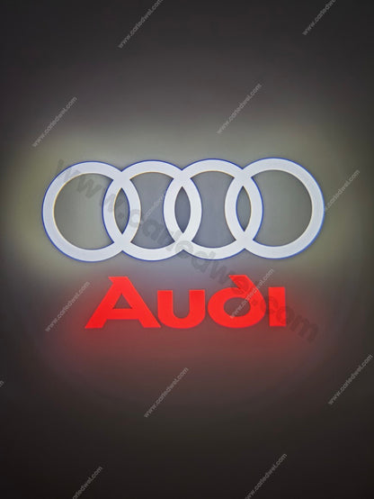 2x Projecteurs de porte Led compatible pour AUDI (Red) (PLUG&PLAY)