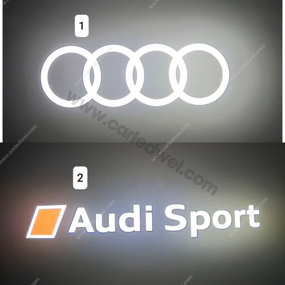 2x Dynamic Led Türprojektoren kompatibel für AUDI (4 Ringe + Audi Sport (PLUG&amp;PLAY)) 