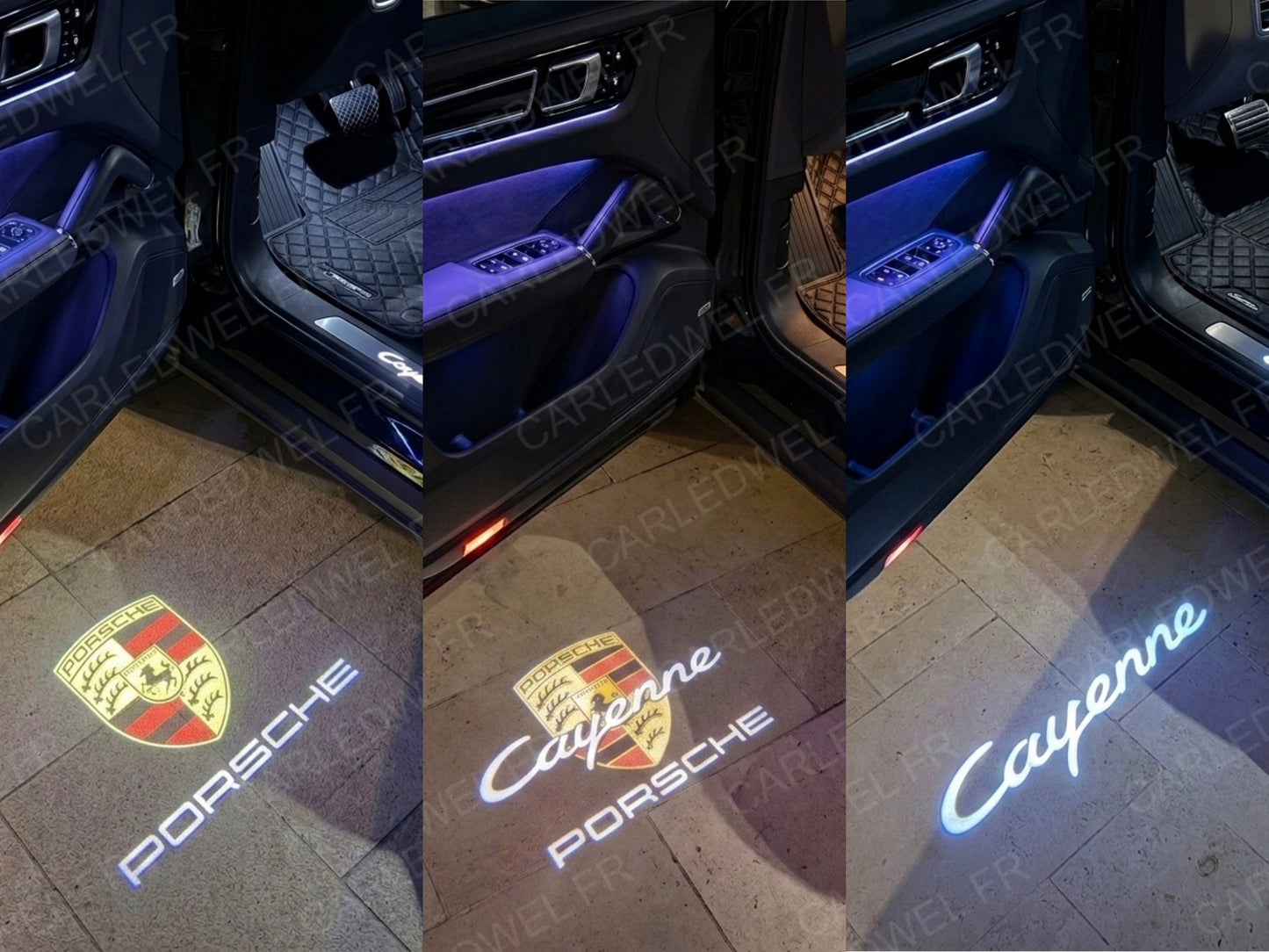 2 Projecteurs de porte LED Dynamic Porsche Cayenne – Logo animé Plug&Play