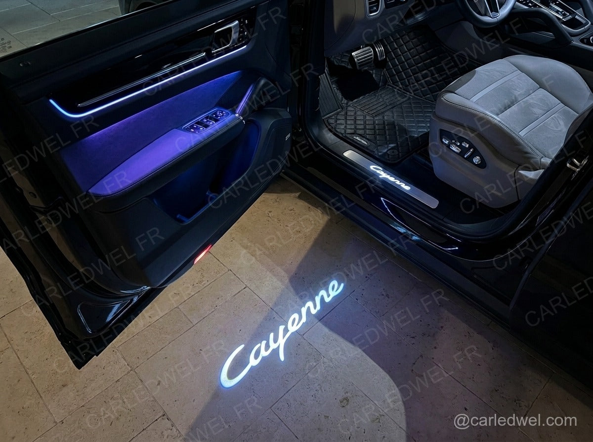 2 Projecteurs de porte LED Dynamic Porsche Cayenne – Logo animé Plug&Play