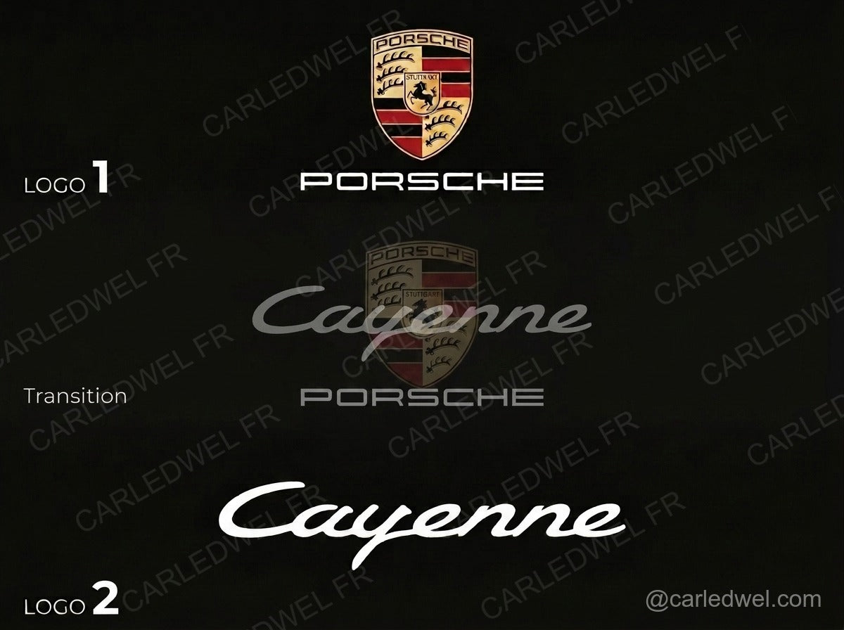 2 Projecteurs de porte LED Dynamic Porsche Cayenne – Logo animé Plug&Play