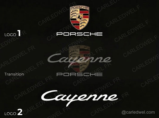 2 Projecteurs de porte LED Dynamic Porsche Cayenne – Logo animé Plug&Play