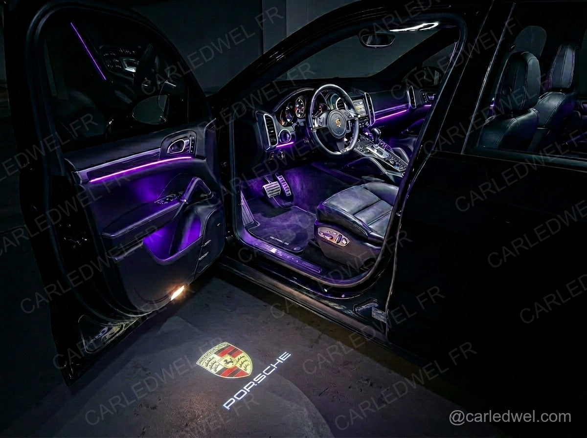 2 Projecteurs de porte Porsche – Logo lumineux Plug&Play