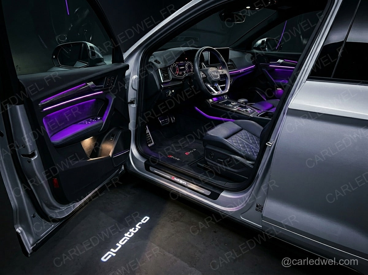 2 Projecteurs de porte LED AUDI Quattro – Logo lumineux Plug&Play