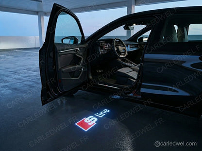 2 Projecteurs de porte LED AUDI – Logo S Line lumineux Plug&Play