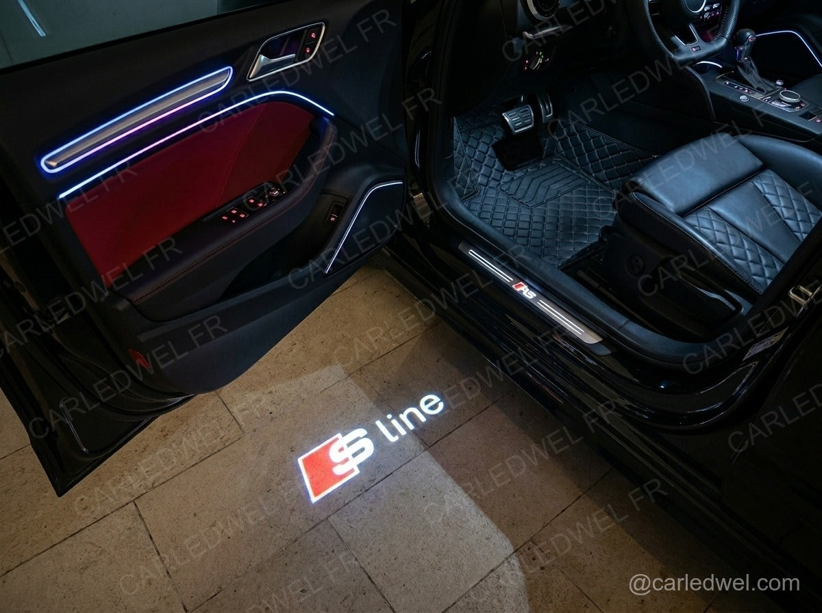 2 Projecteurs de porte LED AUDI – Logo S Line lumineux Plug&Play