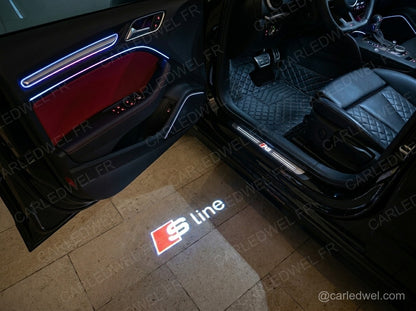 2 Projecteurs de porte LED AUDI – Logo S Line lumineux Plug&Play