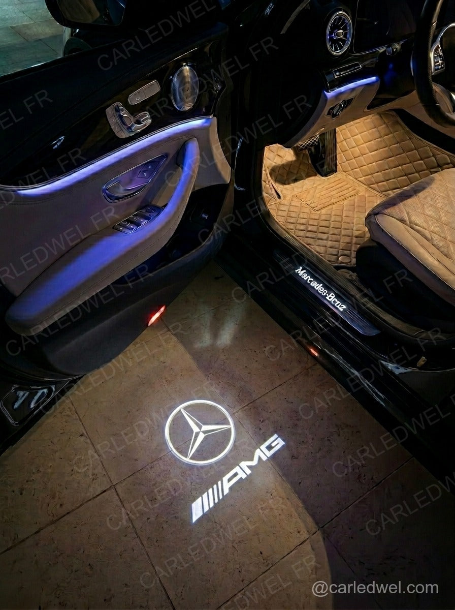 2 Projecteurs de porte Mercedes AMG – Logo lumineux Plug&Play