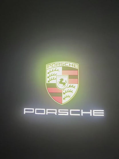 2x Projecteurs de porte LED Dynamic compatible pour PORSCHE (shield) & Cayenne (PLUG&PLAY)