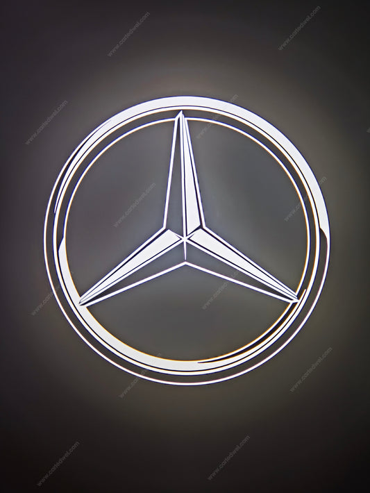 2x Projecteurs de porte Led compatible pour Mercedes Star (PLUG&PLAY)