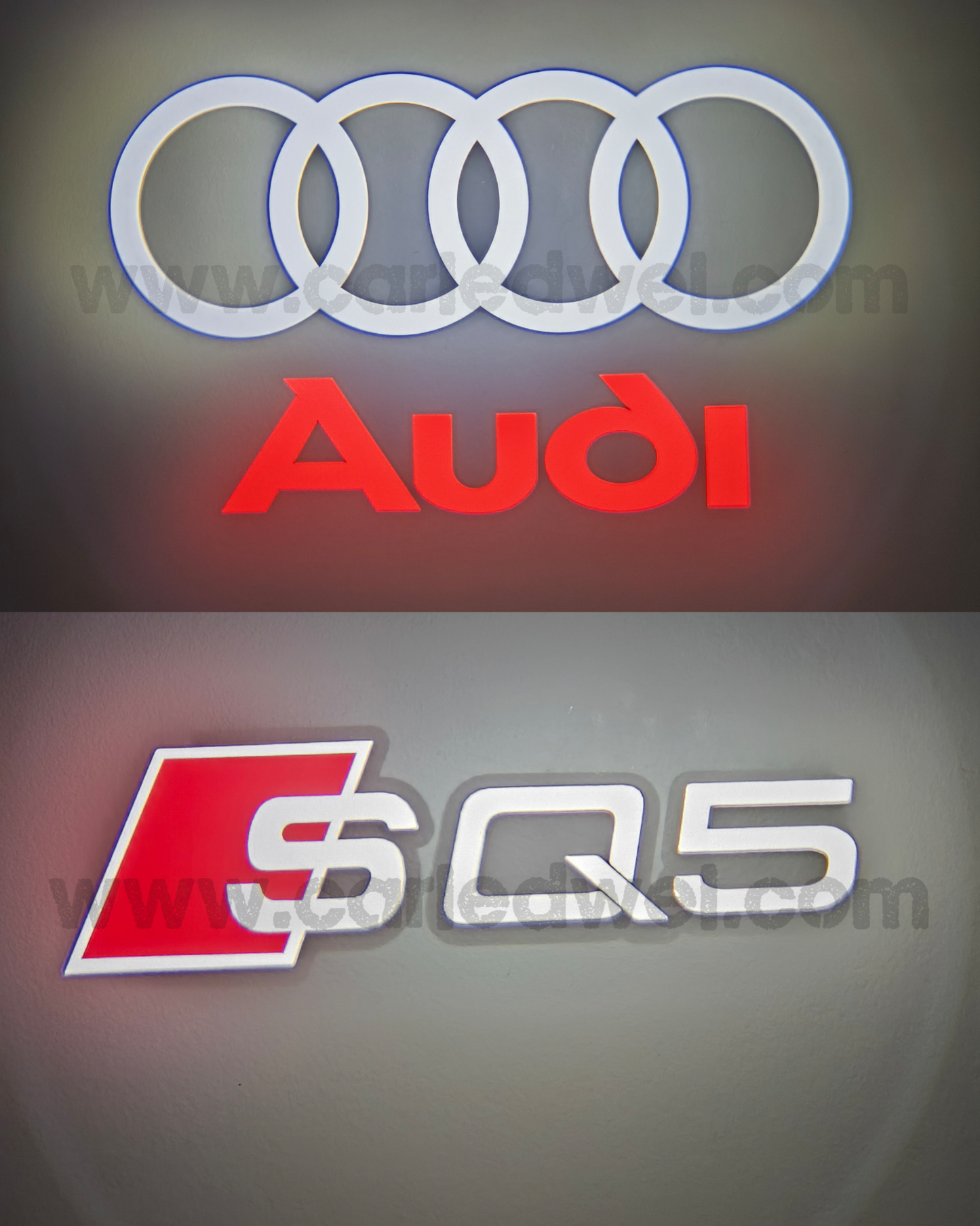 2x compatible Dynamic Led door projectors for AUDI (Audi Red + RS) (PLUG&PLAY)