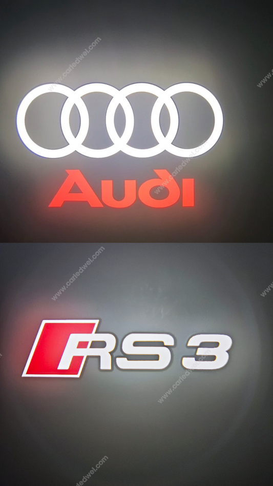 2x Projecteurs de porte Dynamic Led compatible pour AUDI RS, RS3, RS4, RS5, RS6, RS7, RSQ8 (PLUG&PLAY)